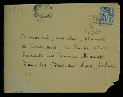Envelop van een brief aan Berthe Morisot, 1894 door Stephane Mallarme